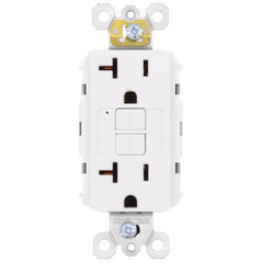 Pass & Seymour PT2097W GFCI Receptacle, Duplex, 125 VAC, 20 Amp, 2 Poles, 3 Wires, White