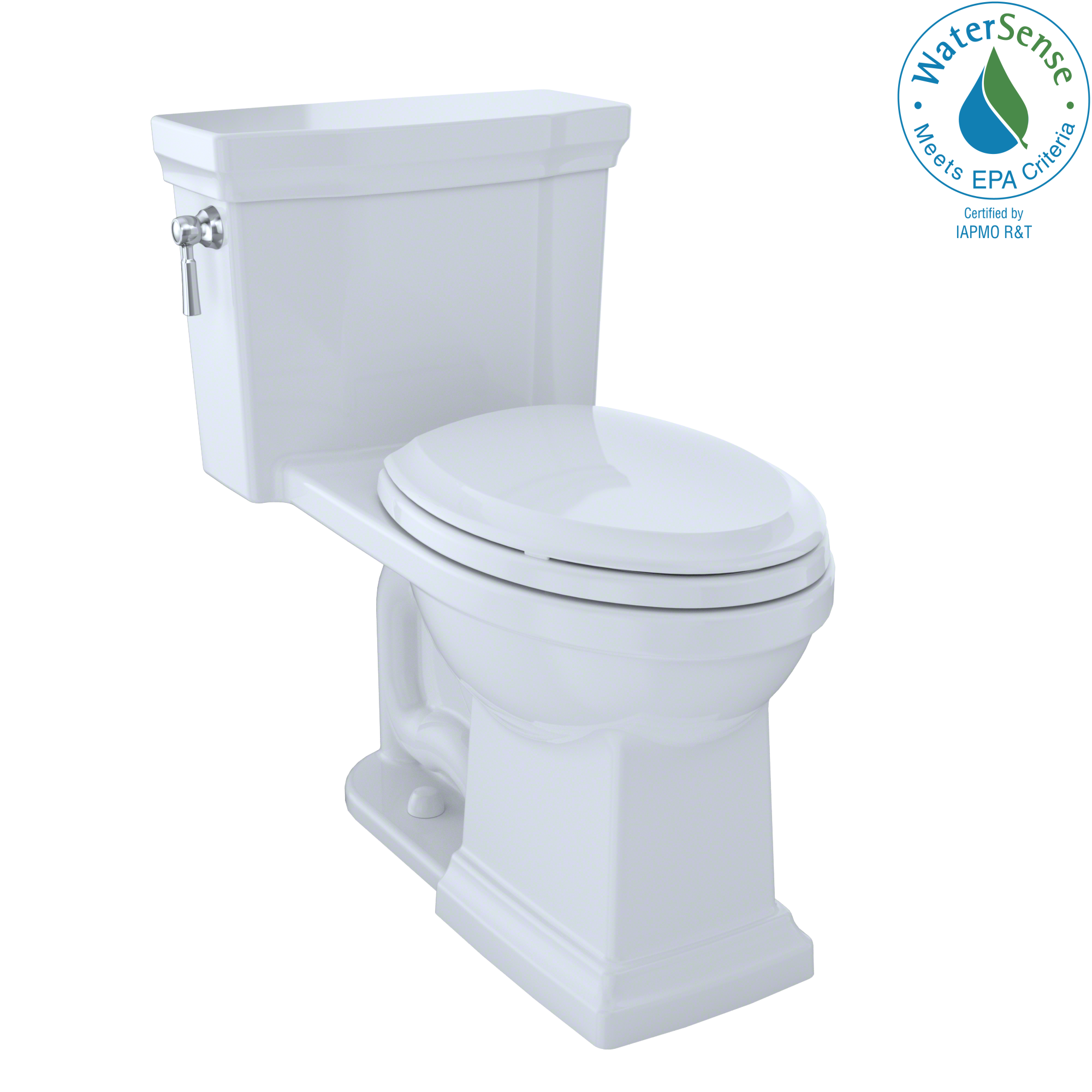 Toto MS814224CEFG#01 Promenade II One-Piece Elongated 1.28 GPF Universal Height Toilet with CEFIONTECT, Cotton White