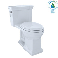 Toto MS814224CEFG#01 Promenade II One-Piece Elongated 1.28 GPF Universal Height Toilet with CEFIONTECT, Cotton White