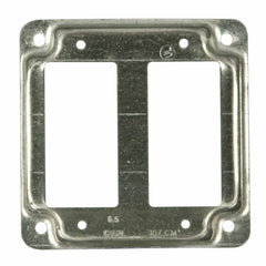 RACO 809U 4 Inch 1/2 Inch Raised 6.5 In. Pre-Galvanized Steel GFCI/Toggle Crushed Corner Square Box Exposed Work Cover