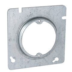 RACO 829 4-11/16 In. Square Fixture Covers, Raised 1/2 In., Open Ears 2-3/4In.O.C.