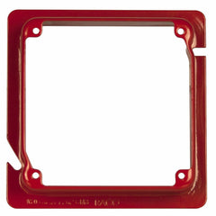 RACO 911-17 4-11/16 Inch 1-1/4 Inch Raised 16 In. Red Pre-Galvanized Steel Mud Ring Square Box Cover