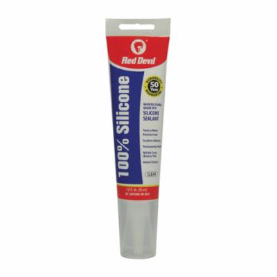 Red Devil 820 Silicone Sealant 2.8 oz Glaminate Squeeze Tube Clear Proprietary Siloxane Blend Base