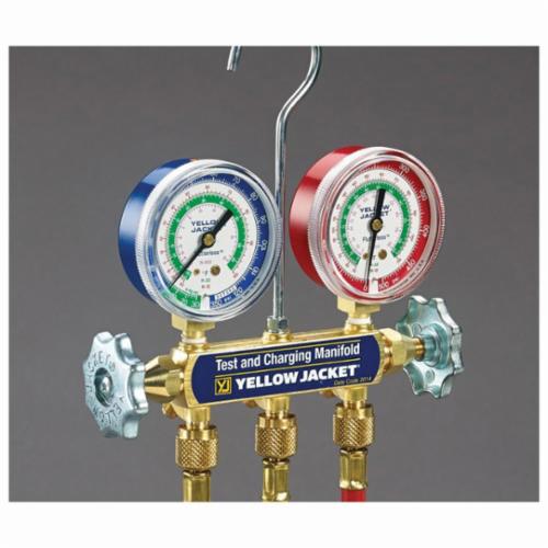 Yellow Jacket 41215 Series 41 Manifolds with 2-1/2 Gauges 60 psi R-12/22/502 Red/Yellow/Blue