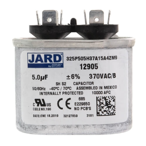 York S1-02420043700 Capacitor 5 MFD 370V Oval