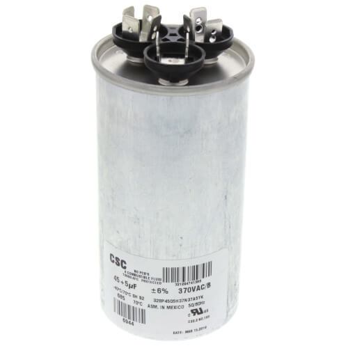 York S1-02425895700 Dual Run Capacitor 45/5mfd 370v Round