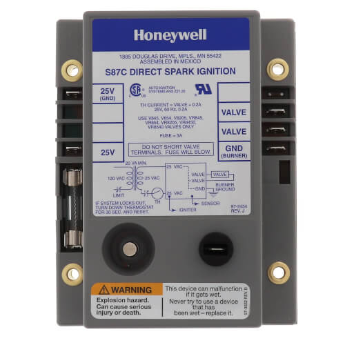 Resideo S87C1006 Two Rod Direct Spark Ignition Control w/ 6 Second Trial and Lockout Timing