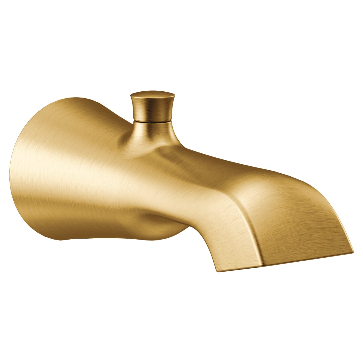 Moen S989BG Flara Diverter 8.125 in. Tub Spout with Slip Fit Connection in Brushed Gold