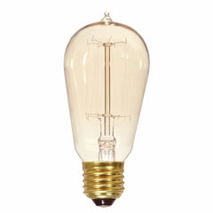 Satco S2423 Incandescent Vintage Lamp 60 Watts ST19 Shape 120V