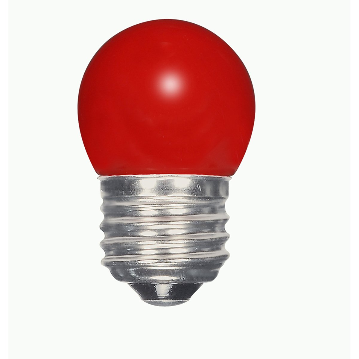 Satco S9165 Sign & Indicator, Designation: 1.2W LED S11 Night Light Bulb - Medium Base - Ceramic Red - 120V