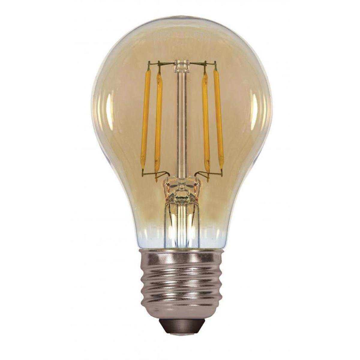 Satco S9583 LED Filament, Designation: 4.5W A19 Filalment LED - Amber - Medium Base - 2200K - 120V