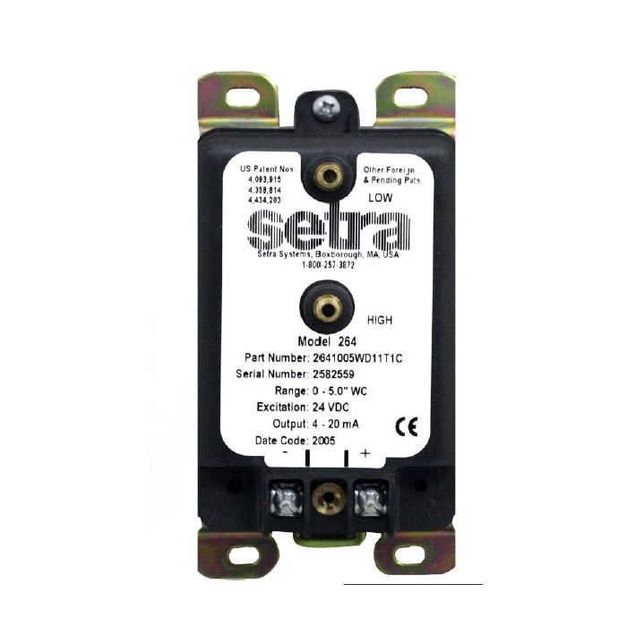 Setra Systems 26410R5WB11A1F Differential Pressure Sensor | +/-0.5wc | 4-20ma