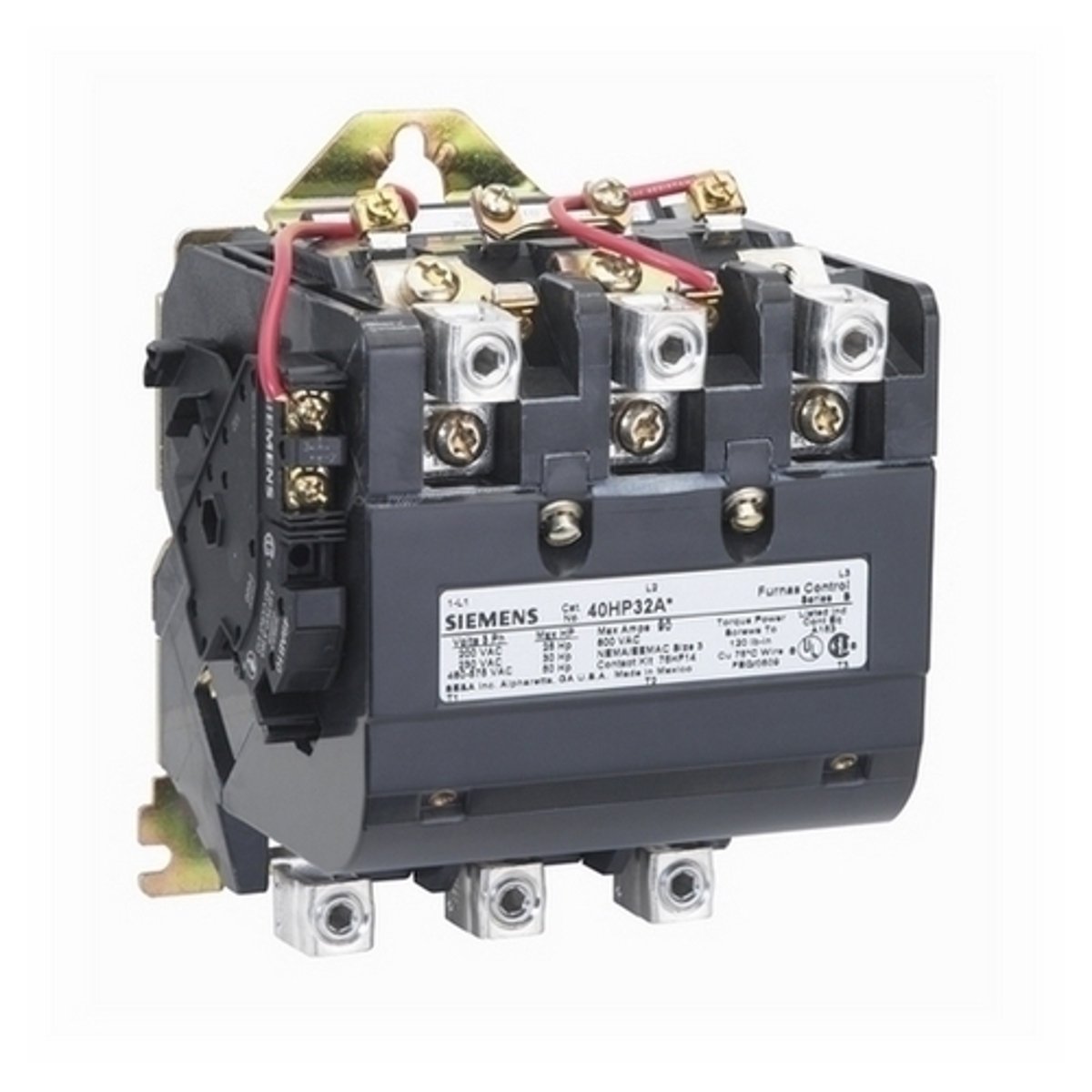 Siemens 40HP32AA Non-reversing NEMA Contactor 90A 3 Wire 110-120/220-240VAC