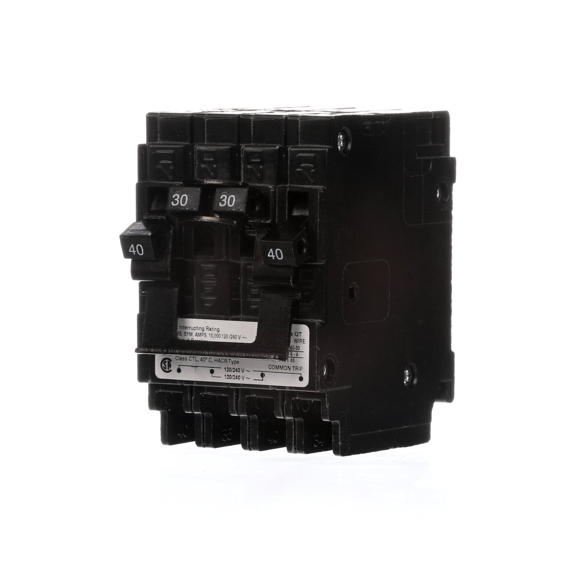 Siemens Q24030CT2 Quadplex Circuit Breaker, 40A-30A, 120/240V AC