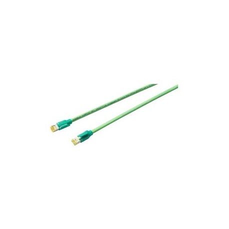 Siemens 6XV18703QE50 Cat 6 FRNC Pre-Assembled Patch Cable, 80 VAC, (8) 0.15 sq-mm Braided Tin Plated Copper Conductor, 0.5 m L