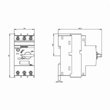 Siemens 3RV20111HA10 3-Pole 8 Amp 690 VAC 3-Phase Screw Terminal Thermal Magnetic Motor Starter Protector