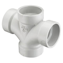 Spears P428-040 PVC DWV Double Sanitary Tee 4 Inch Hub Domestic