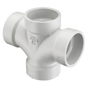 Spears P428-015 1-1/2 PVC DWV Double Sanitary Tee