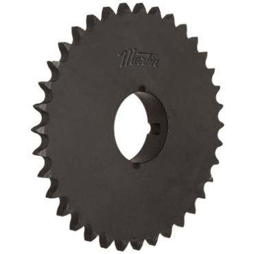 Martin 80BTB45 Bushing Bore Roller Chain Sprocket - Taper Locking, 80 / 1 in, 45 Teeth, 2517 Bushing, Steel Material