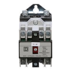 Square D 8501XDO40V53 24 VDC 10/5 Amp 4-Pole 4NO Panel Mount DC Operated Control Relay