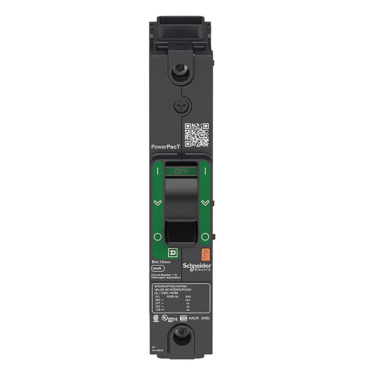 Square D BDF16020 Circuit Breaker PowerPacT B 20A 1 Pole 600Y/347VAC 14kA