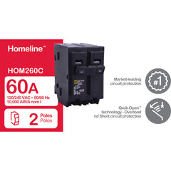 Square D HOM260 Miniature Circuit Breaker 60 Amp 120/240 Volt