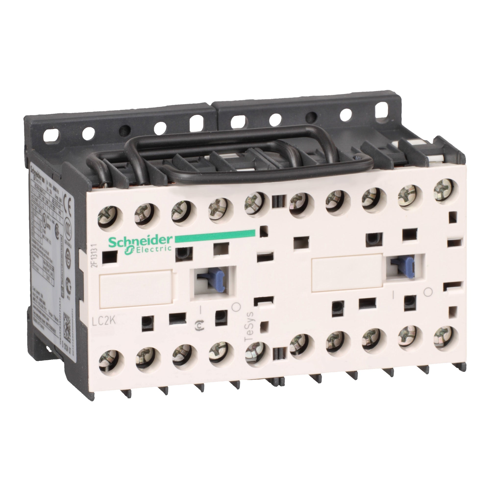 Schneider Electric LC2K0610F7 Square D 575 VAC 6 Amp 3-Pole 1NO Screw Clamp Terminal Full Voltage Reversing IEC Contactor