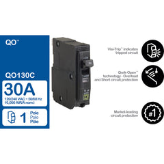 Square D QO130 Miniature Circuit Breaker 30A 120/240V 1 Pole