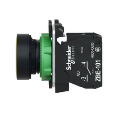 Schneider Electric XB5AA51 Square D 22 mm 600 VAC 1.2 Amp 1NO Yellow Round Momentary Flush Non-Illuminated Push Button