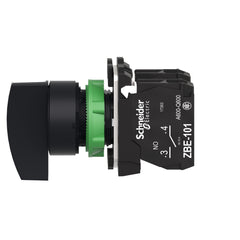 Schneider Electric XB5AJ33 Selector Switch Harmony XB5 Plastic Black 22mm Long Handle 3 Positions Stay Put 2 NO