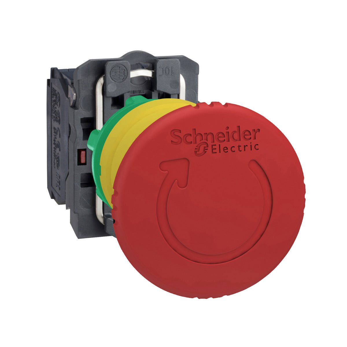 Schneider Electric XB5AS8444 Emergency Stop Switching Off Harmony XB5 Plastic Red Mushroom 40mm 22mm Trigger Latching Turn to Release 2NC