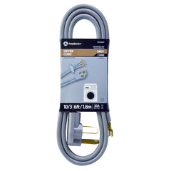 Southwire 9126SW8809 6ft SRDT Flat Replacement Dryer Cord 30 Amp Gray