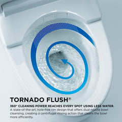 Toto MS642124CEFG#11 Nexus One-Piece Elongated 1.28 GPF Toilet with CEFIONTECT and SS124 SoftClose Seat, WASHLET+ Ready