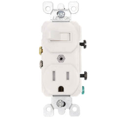 Leviton T5225-W Combination Switch and Receptacle 15A 120V