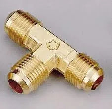 Mueller T6-4 Brass Flare Tee 1/4 in Flare x 1/4 in Flare x 1/4 in FPT On Branch