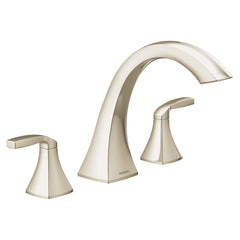 Moen T693NL Voss 2-Handle Deck-Mount High-Arc Roman Tub Faucet Trim Kit in Polished Nickel (Valve Sold Separately)