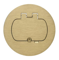 CARLON E97BR Single Door Cover for Round Floor Box, Brass, For use with GFCI and Duplex Devices