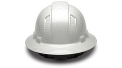 Pyramex HP54116S White Shiny Graphite Pattern Ridgeline Full Brim Hard Hat