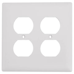 Pass & Seymour TP82W 2-Gang Duplex Receptacle Wall Plate, Nylon, Standard - White