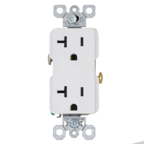 Pass & Seymour TR26342-W Tamper-Resistant Decorator Spec Grade Side Wired Receptacle 20A (125V)