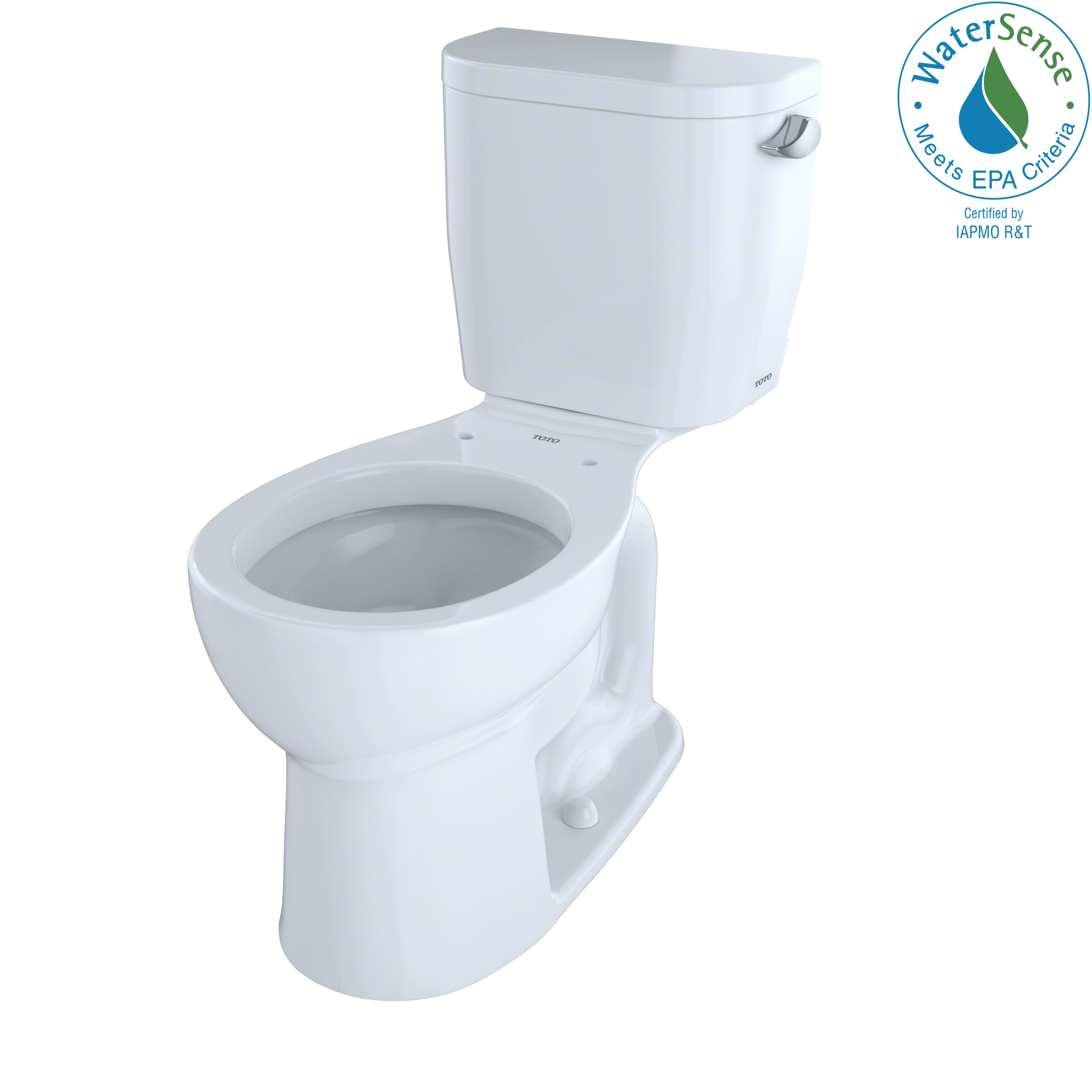 Toto CST243EFR#01 Entrada Two-Piece Round 1.28 GPF Universal Height Toilet with Right-Hand Trip Lever Cotton White