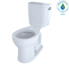 Toto CST243EFR#01 Entrada Two-Piece Round 1.28 GPF Universal Height Toilet with Right-Hand Trip Lever Cotton White