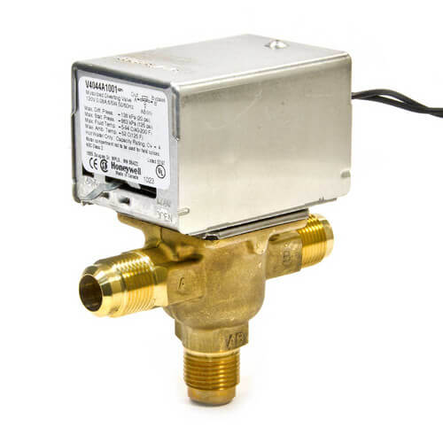 Honeywell Home V4044A1001 3-Way Zone Valve with 18 Inch Lead, 1/2 Inch Flare Connection, Normally Closed, 120V