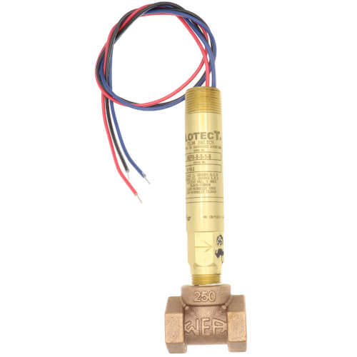 Dwyer V6EPB-B-S-1-B Flotect Series V6 Mini-Size Flow Switch Brass SPDT Snap Switch 1/2 NPT Process Connection