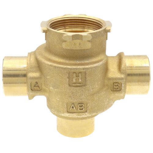 Honeywell Home VCZML6100 3/4 3-Way Sweat VC Valve Assembly 5.9 Cv