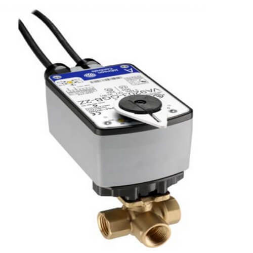 Johnson Controls VG1841BG+943AGA 3/4 NPT 3-Way Brass Valve w/ VA9203 On/Off and Floating Point Actuator