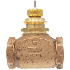 Johnson Controls VG7241PT Series VG7000 Bronze Globe Valve, Two-Way Push-Down-to-Close, Brass Trim, NPT End Connection, 1-1/4 Inch Valve Size, 18.5 Cv