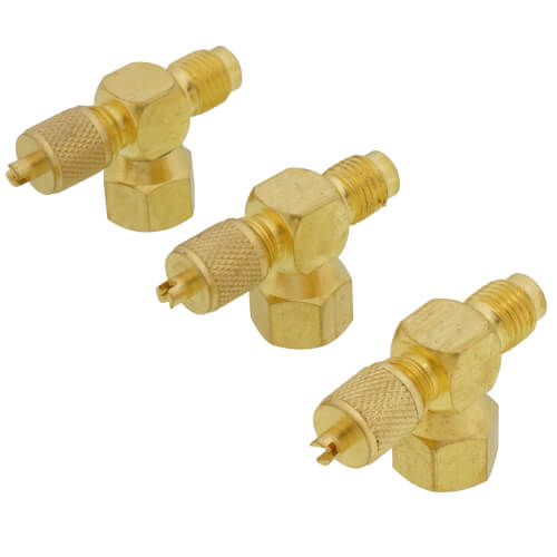 Diversitech VST-4 Access Fitting, 1/4 Run x 1/4 Female Flare Swivel Tee w/ Depressor 3 Pack