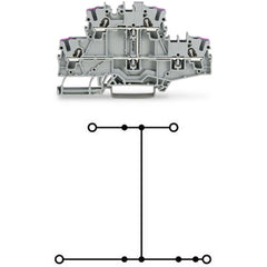 WAGO 2002-2708 Feed-through Thru Terminal Block With 2 Decks Levels Double Deck Internal Commoning Suitable For Ex E II Applications With L Marking