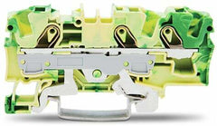 WAGO 2006-1307 3-conductor Ground Terminal Block, 800 VAC, 6 mm2, Green-yellow